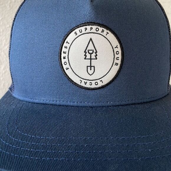 Support Your Local Forest Navy Blue Snap Back Cap EUC - Picture 2 of 7
